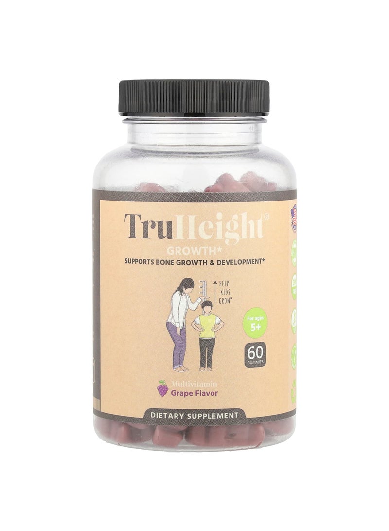 Growth Gummies, Multivitamin, For Ages 5+, Grape, 60 Gummies